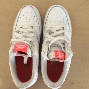 Nike Air Force One White and Red Sneakers